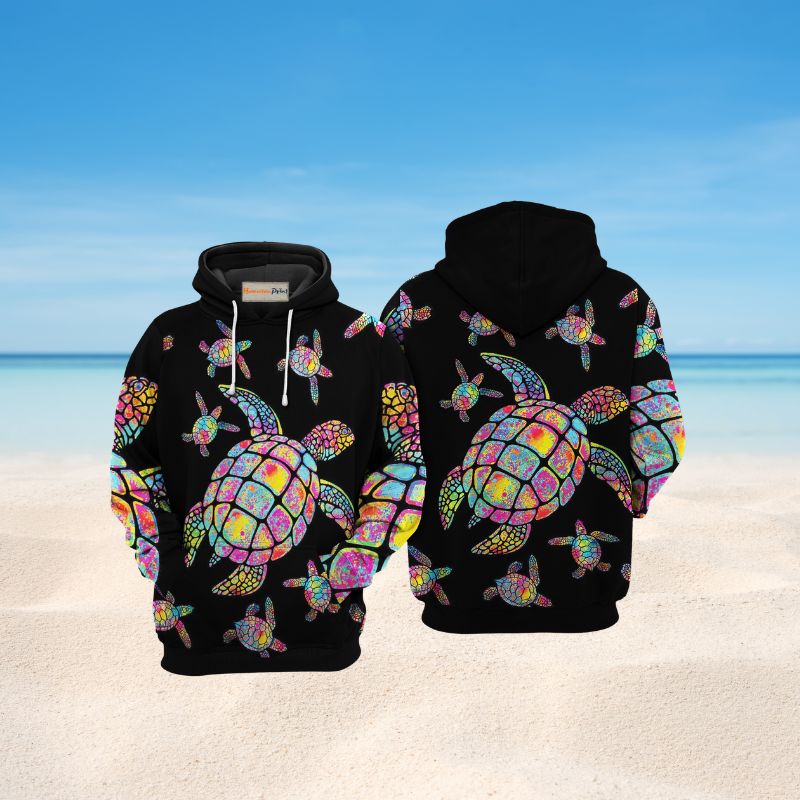 Hippie Turtle Love Ocean Hoodie For Ocean Themed Events Holidays And Gift Ideas