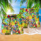 Hippie Peace Colorful Turtle Beach Shorts Pattern Detail For Resort Wear And Laid Back Styling