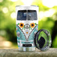 Hippie Van Love Sunflower Personalized 20 Oz Tumbler For Coffee Travel And Daily Drinks