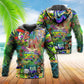 Hippie Colorful Mushroom Alien Bus Hoodie For Colorful Streetwear Festivals And Comfortable Daily Wear