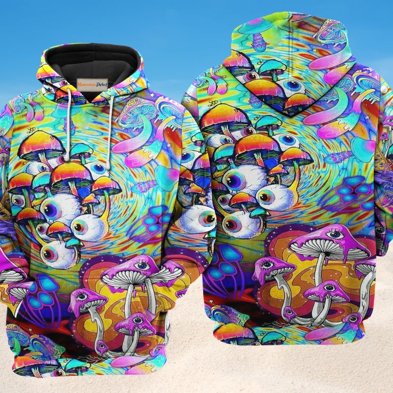 Hippie Mushroom Eye Hoodie For Peaceful Casual Style Weekend Travel And Comfort