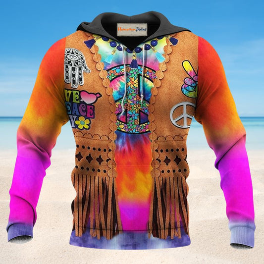 Hippie Peace Cowboy Life Hoodie For Equestrian Enthusiasts Casual Wear And Weekend Travel