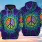 Hippie Green Peace Color Hoodie For Relaxed Streetwear Outdoor Gatherings And Travel