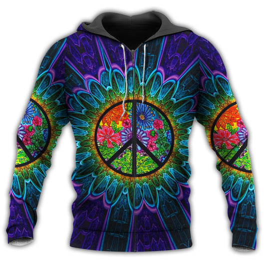 Hippie Green Colorful Peace Hoodie For Peace Inspired Outfits Casual Events And Thoughtful Gifting