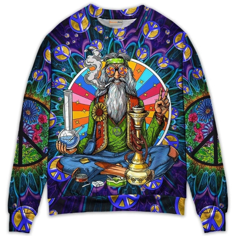 Hippie Peace Sign Retro Sweater For Festival Adventures Vacations And Relaxed Daily Styling