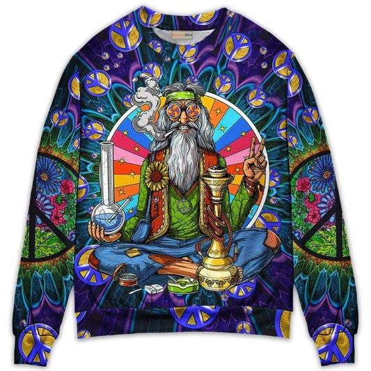 Hippie Peace Sign Retro Sweater For Festival Adventures Vacations And Relaxed Daily Styling