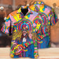 Bohemian Music Rock Hawaiian Shirt For Resort Getaways And Comfortable Summer Activities