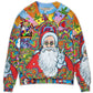 Hippie Santa Colorful Sweater For Holiday Parties Family Gatherings And Seasonal Gift Giving