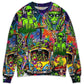 Hippie Space Alien Cosmic Sweater For Psychedelic Art Fans Outdoor Events And Distinctive Gifts