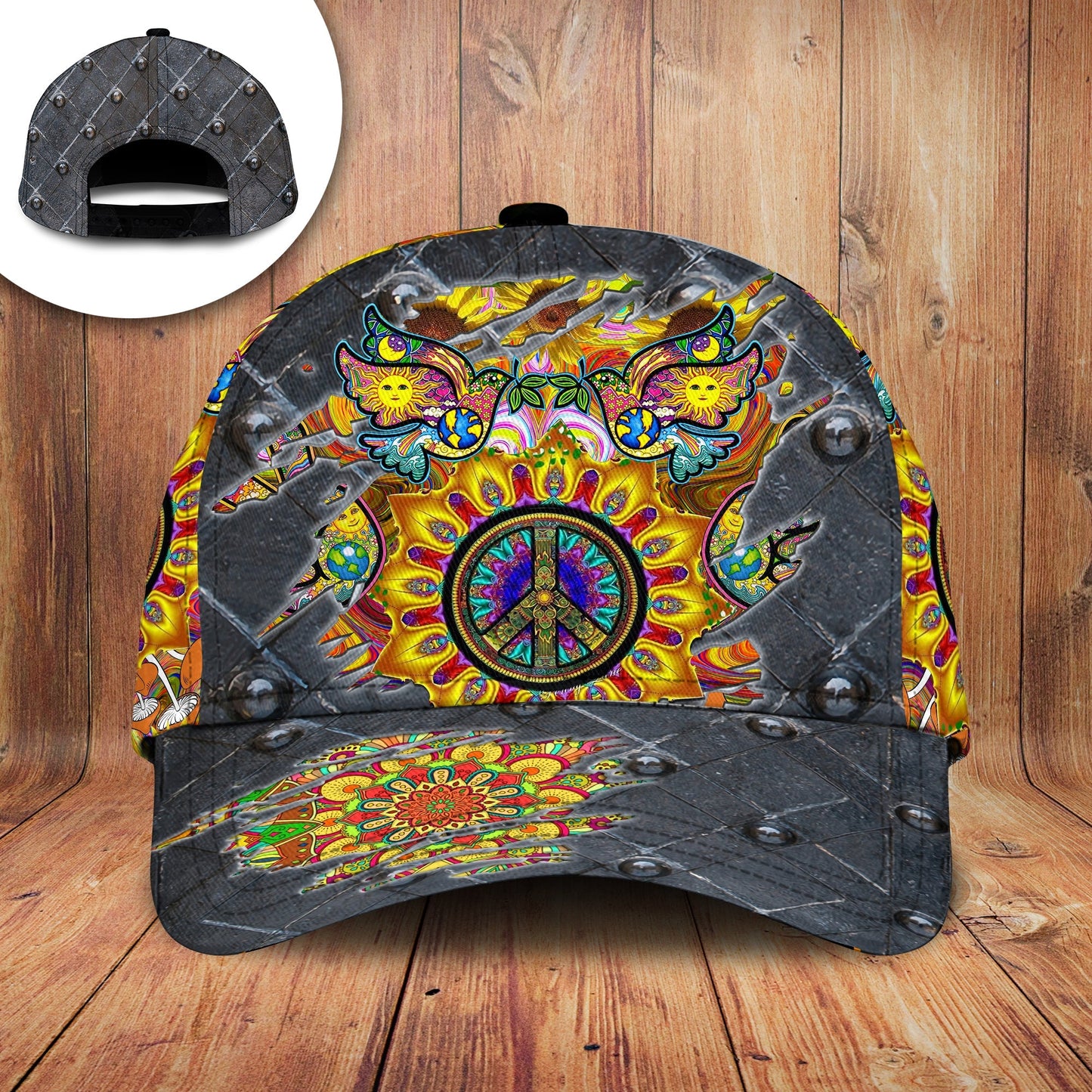 Hippie Sunflower Live Free Classic Cap For Casual Adventures Parties And Seasonal Styling