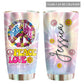 Hippie Peace And Love Personalized 20 Oz Tumbler For Coffee Travel And Daily Drinks