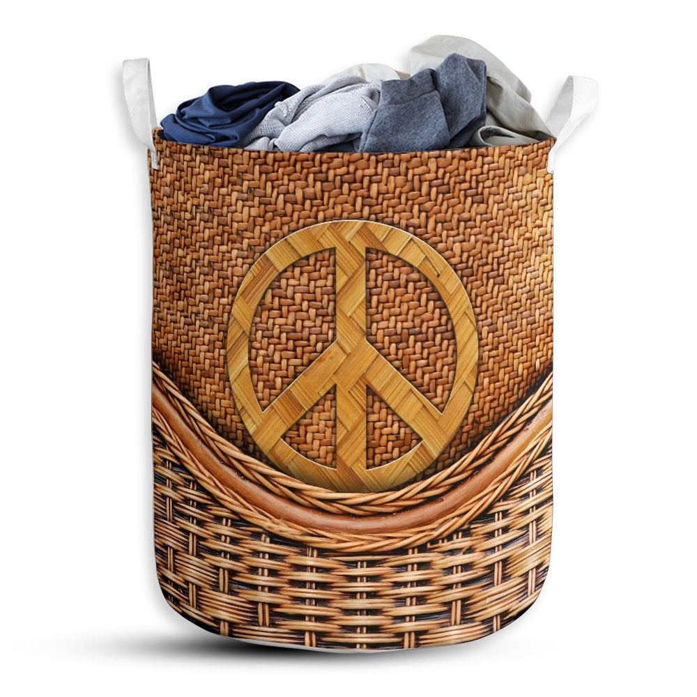 Small Size Hippie Sign Laundry Basket For Bathroom Bedroom Storage