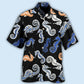 Creative Seahorse Black Hawaiian Shirt For Summer Vacation, Beach Travel, And Casual Wear