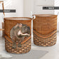 Hippopotamus Rattan Texture Laundry Basket For Room Home Organizer