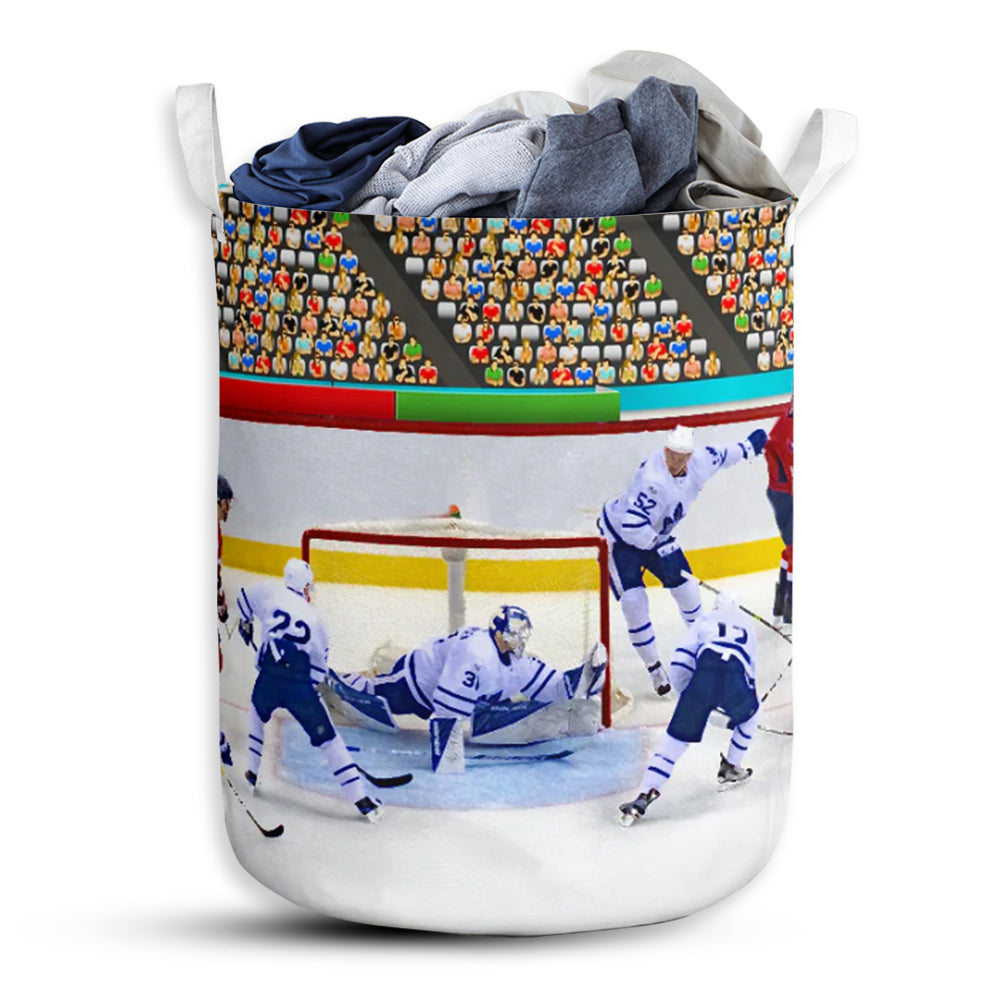 Hockey Battle Laundry Basket For Bathroom Bedroom Storage