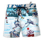 Hockey Lover Snow Mountain Hawaiian Print Beach Shorts For Beach Days And Casual Outdoor Wear