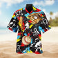 Watercolor Hockey Hawaiian Shirt For Coastal Travel, Casual Events, And Comfortable Summer Wear