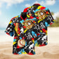 Watercolor Hockey Hawaiian Shirt For Coastal Travel, Casual Events, And Comfortable Summer Wear