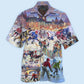Colorful Ice Hockey Hawaiian Shirt With All Over Print For Vacation Parties Beach Outings And Relaxed Daily Wear