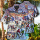 Colorful Hockey Fun Hawaiian Shirt For Island Vacations, Resort Wear, And Relaxed Seasonal Style