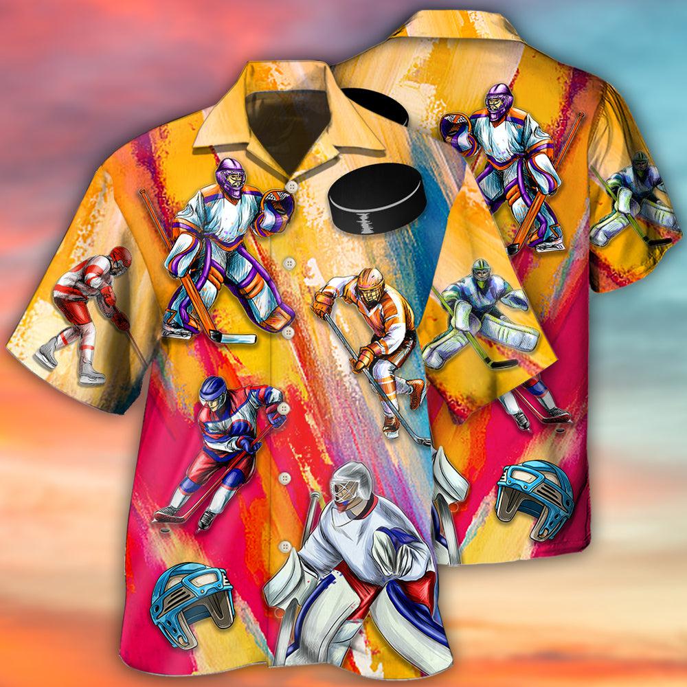 Hockey Sport Hawaiian Shirt For Island Vacations, Resort Wear, And Relaxed Seasonal Style