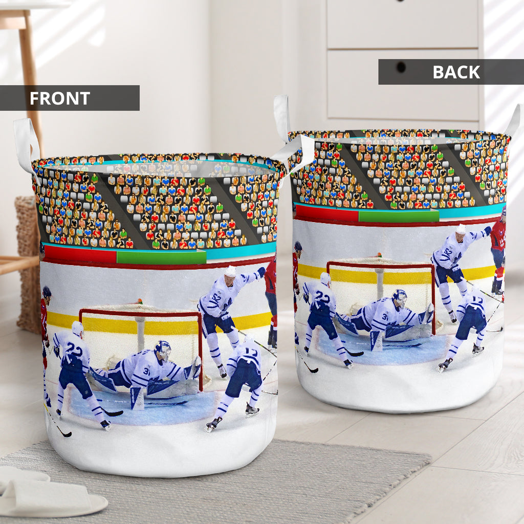 Hockey Battle Laundry Basket For Room Home Organizer