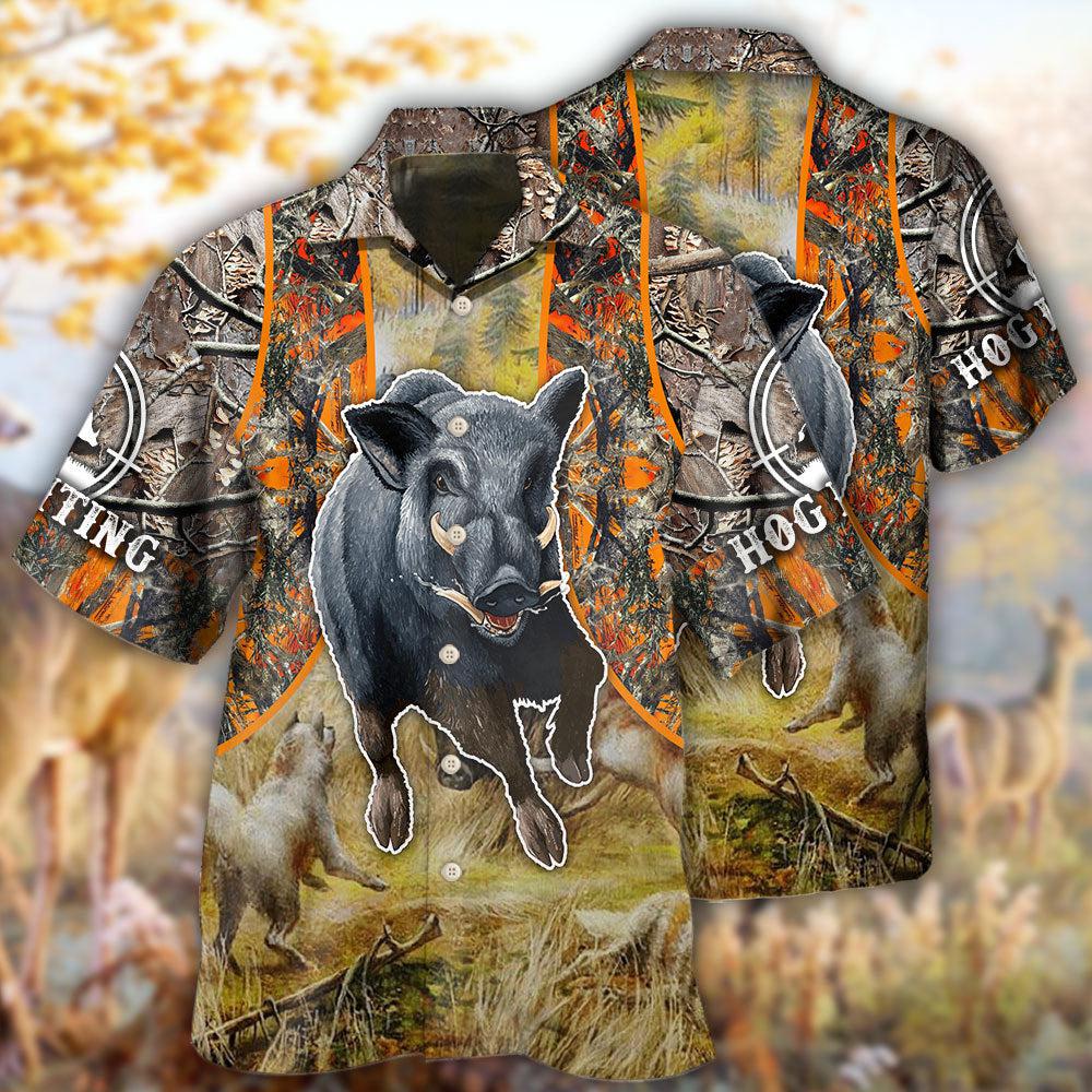 Hunting Hog Camo Hawaiian Shirt For Beach Parties And Weekend Getaways