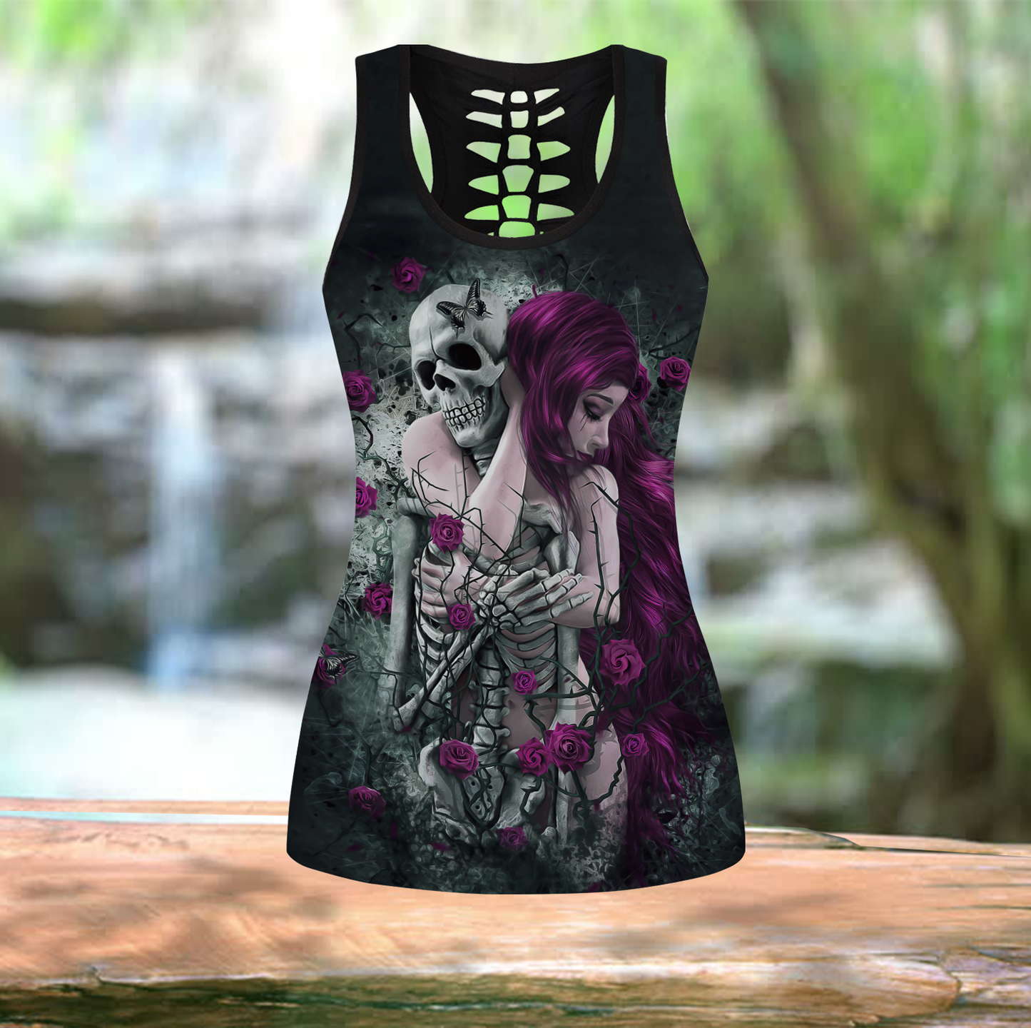 Skull Tattoo Girl Dark Ink Art Hollow Tank Top For Workouts Festivals And Bold Style