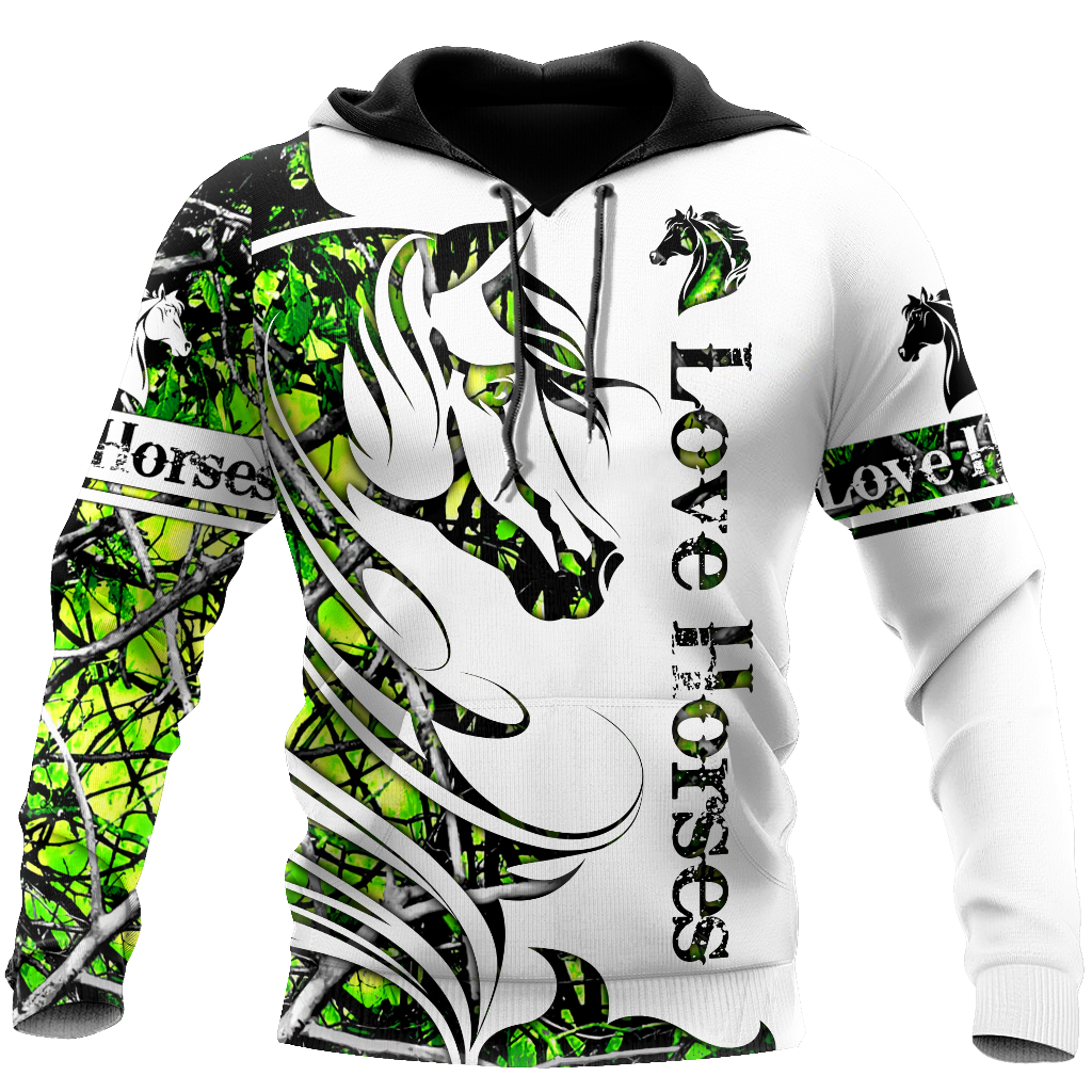 Horse Camo Pattern Hoodie For Rustic Casual Looks Outdoor Events And Comfortable Layering