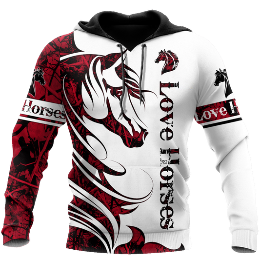 Red Horse Camo Pattern Hoodie For Horse Lovers Weekend Adventures And Relaxed Daily Style
