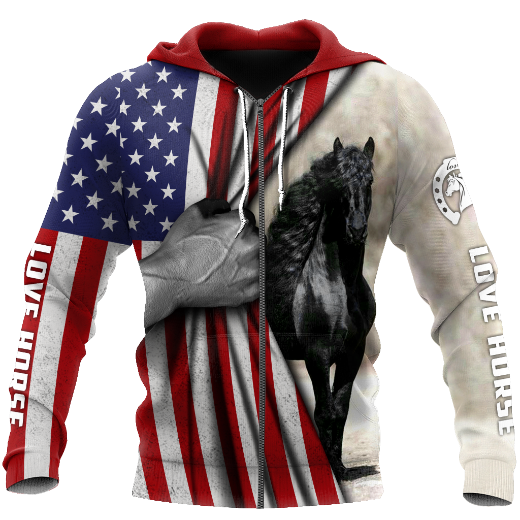 Horse Flag Hoodie For Horse Inspired Streetwear Holidays And Comfortable Outfits