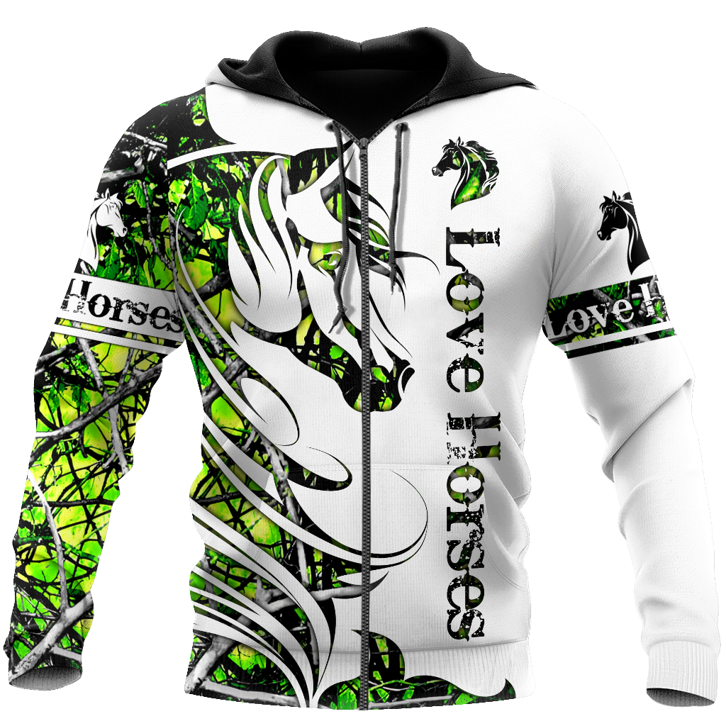 Horse Camo Pattern Hoodie For Rustic Casual Looks Outdoor Events And Comfortable Layering