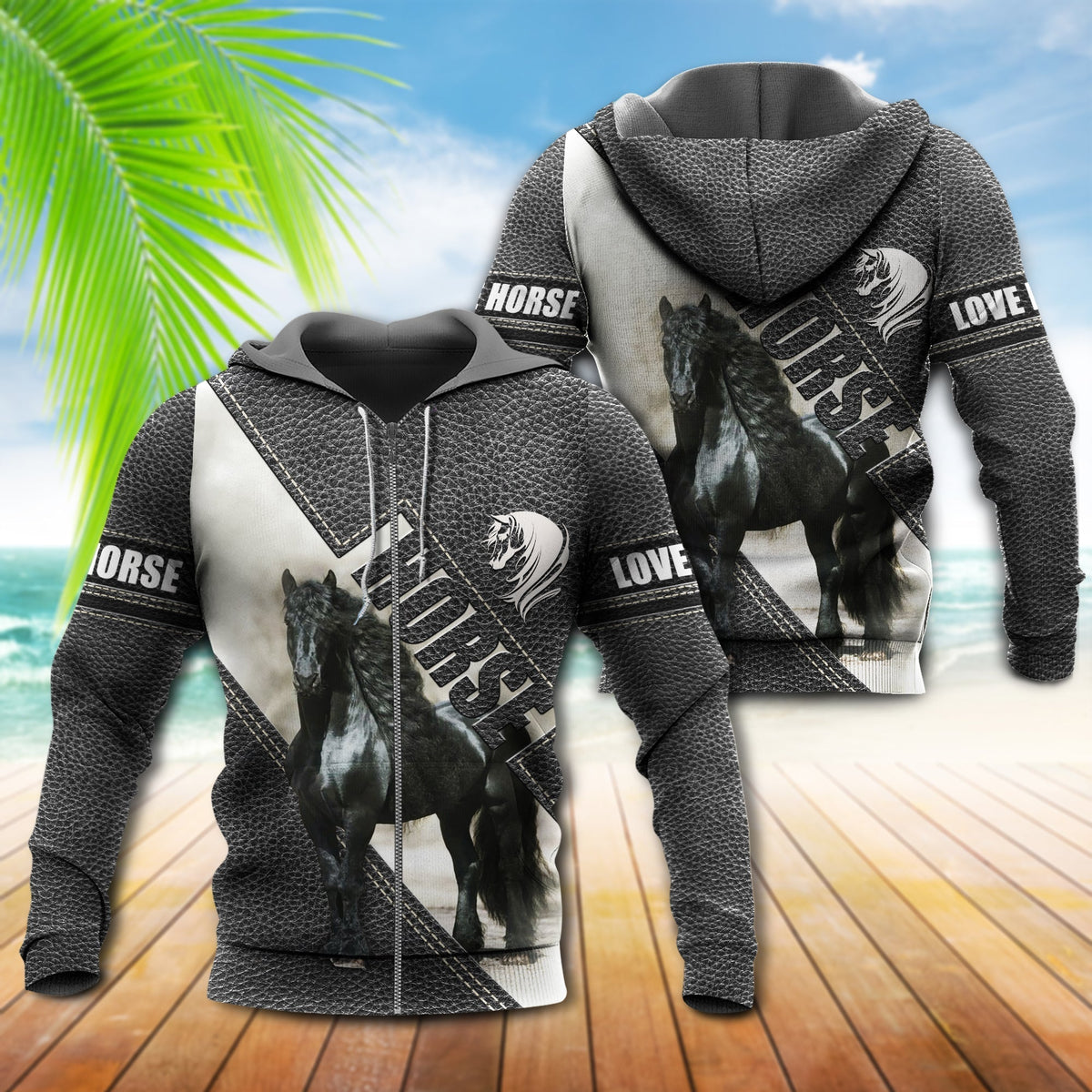 Black Friesian Horse Hoodie For Ranch Style Adventures Daily Wear And Thoughtful Gifts