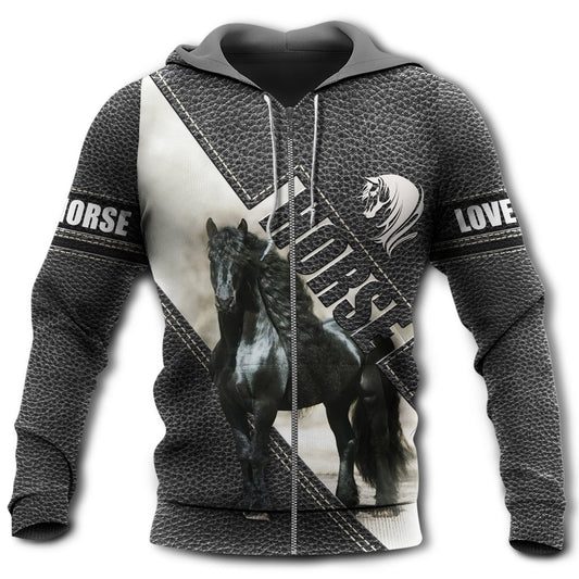 Black Friesian Horse Hoodie For Ranch Style Adventures Daily Wear And Thoughtful Gifts