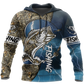 Blue Bass Fishing Sport Hoodie For Anglers Nature Trips Holidays And Relaxed Layering