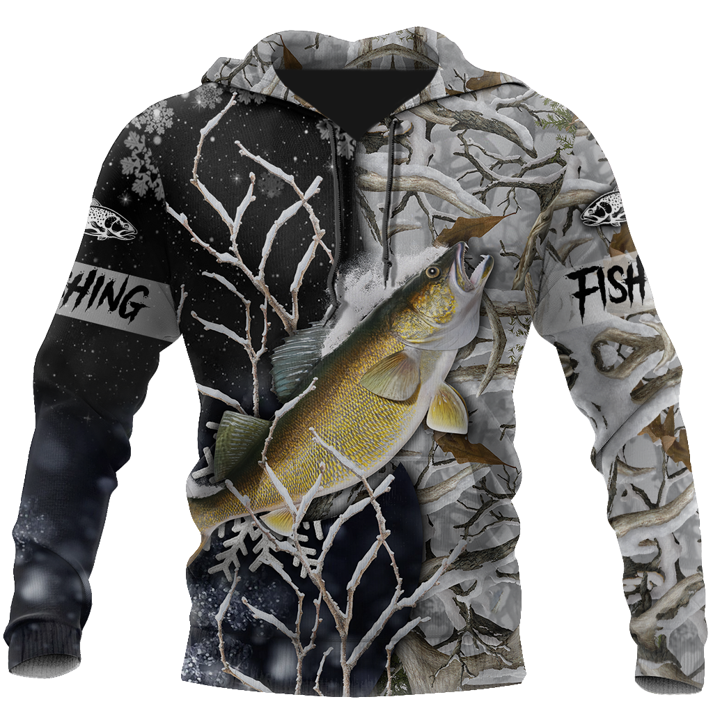 Walleye Ice Fishing Gear Hoodie For Fishermen Camping Adventures And Comfortable Streetwear