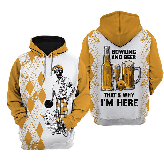 Bowling Beer Polo Hoodie For Active Weekend Plans Comfortable Style And Gifting
