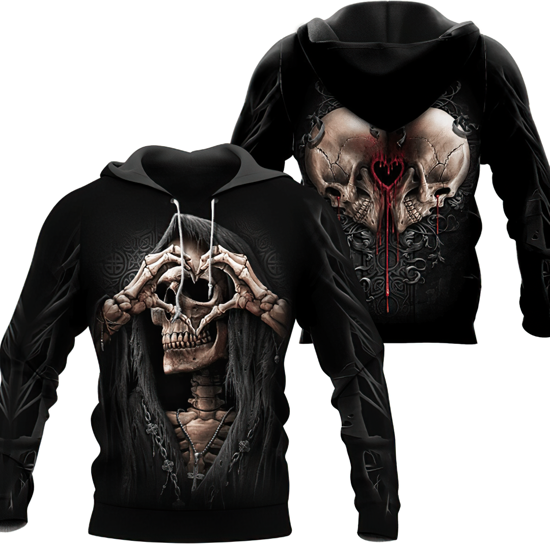 Black Dark Skull Hoodie For Bold Streetwear Seasonal Events And Comfortable Layering