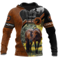 Brown Black Love Horse Hoodie For Rustic Travel Casual Adventures And Gift Giving