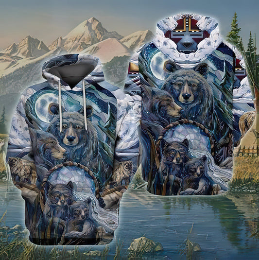 Native Bear Cultural Hoodie For Cultural Appreciation Events Casual Wear And Thoughtful Gifting
