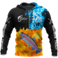 Rainbow Trout Fire Hoodie For Lakeside Adventures Casual Streetwear And Seasonal Travel