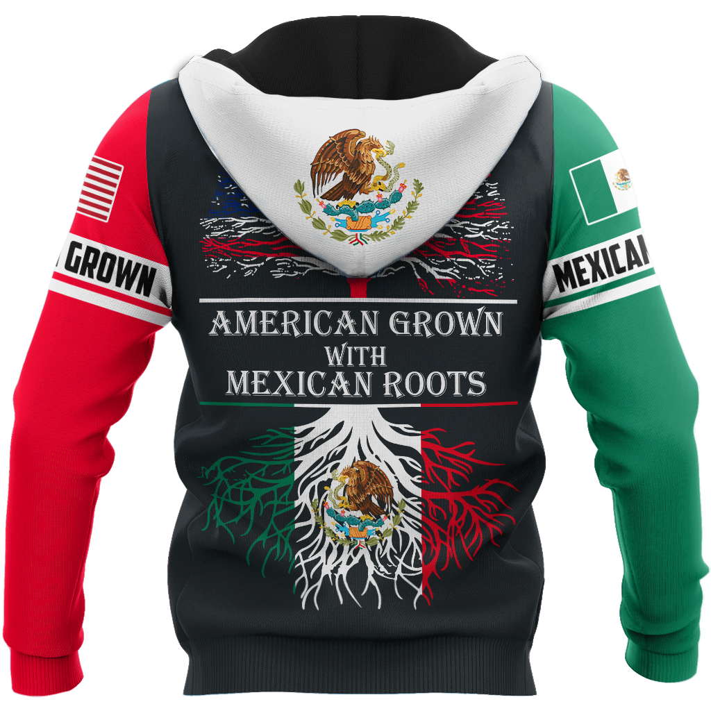 Mexican American Skull Roots Hoodie For Dark Themed Outfits Outdoor Trips And Casual Comfort