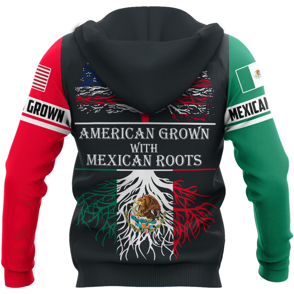 American Mexican Grown Roots Hoodie For Traditional Artwork Lovers Travel And Relaxed Daily Outfits