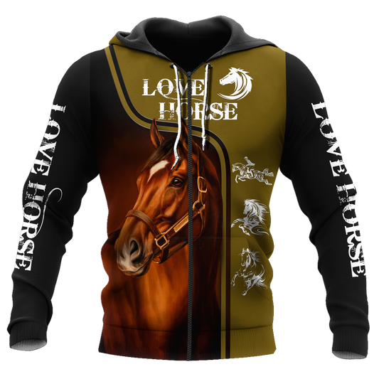Green Horse Love Hoodie For Horse Inspired Streetwear Holidays And Comfortable Outfits