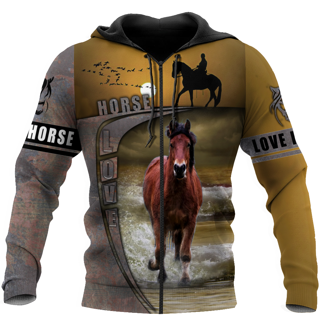 Illustrated Love Horse Hoodie For Western Casual Wear Travel And Thoughtful Gifting