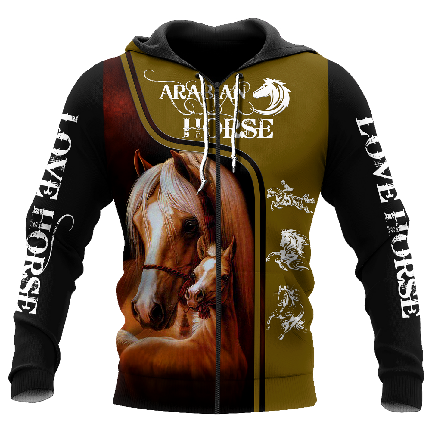Arabian Horse Hoodie For Horse Lovers Weekend Adventures And Relaxed Daily Style