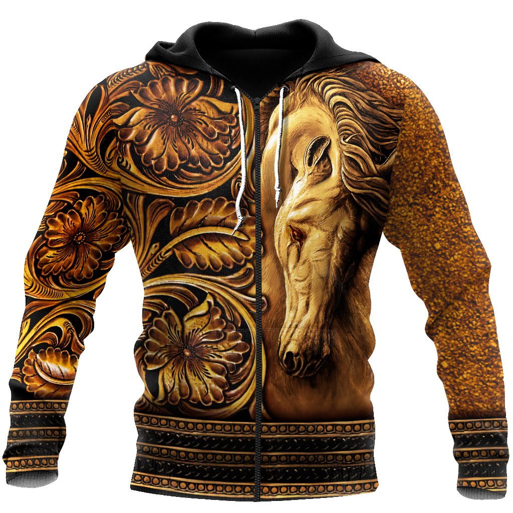 Wood Style Horse All Over Print – 3D Hoodie