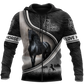 Black Friesian Horse Hoodie For Country Lifestyle Outdoor Trips And Relaxed Everyday Wear