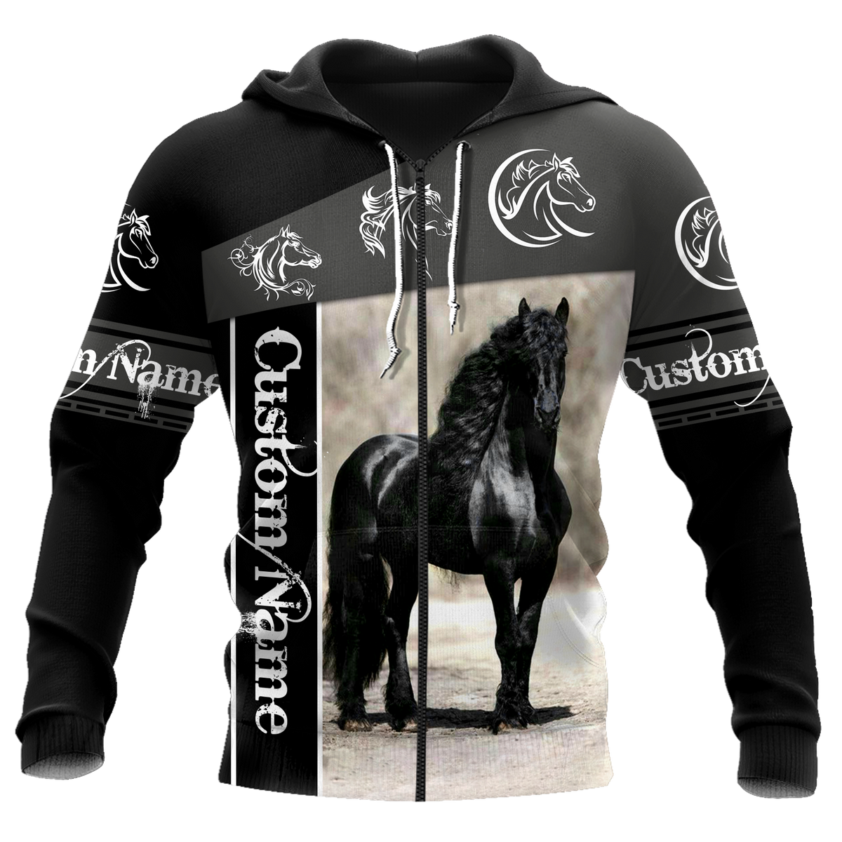 Black Horse Hoodie For Western Casual Wear Travel And Thoughtful Gifting