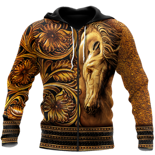 Classic Vintage Horse Wood Hoodie For Country Lifestyle Outdoor Trips And Relaxed Everyday Wear